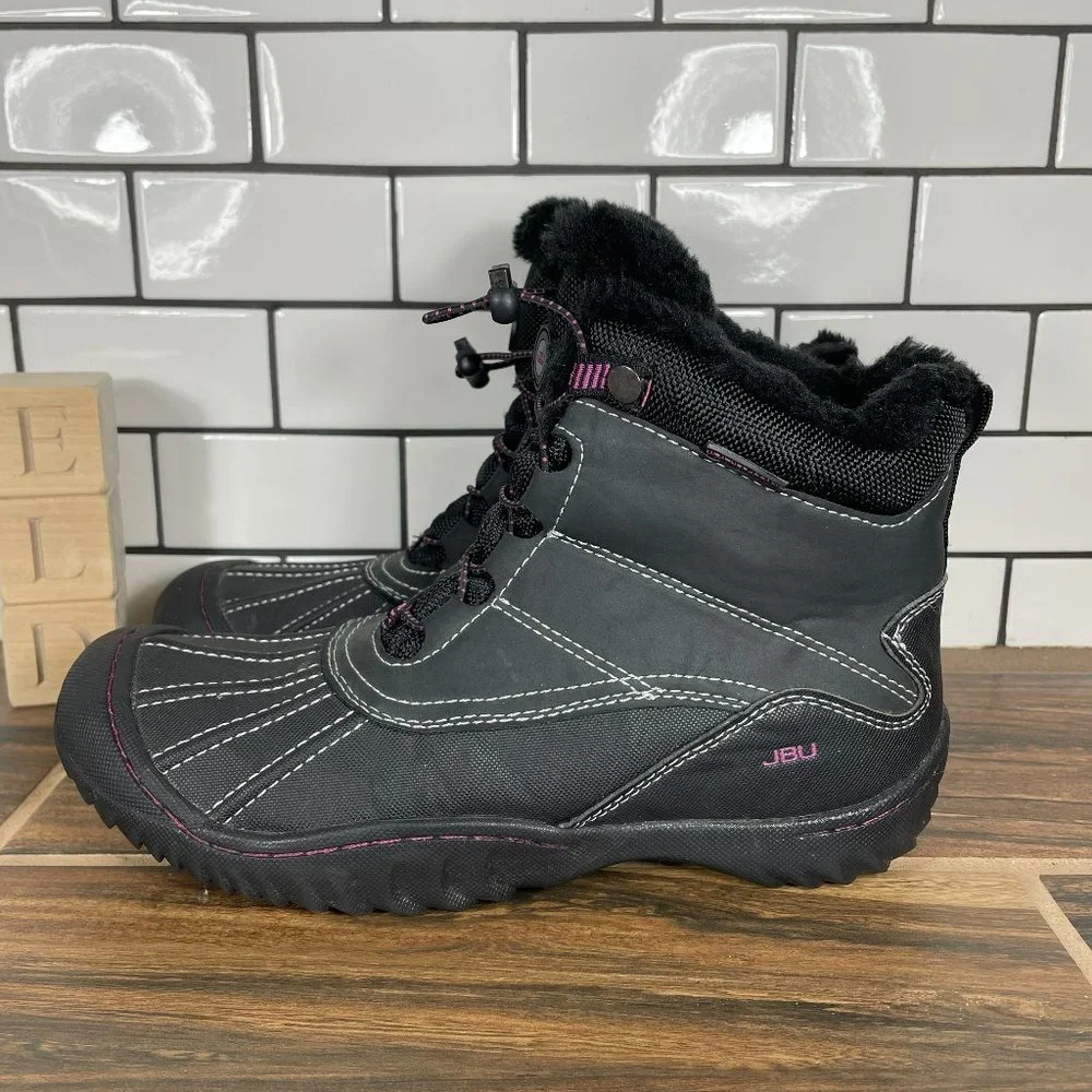 JBU by Jambu Pullman Women's Size 7 Shoes Black Vegan Faux Fur Cold Weather Boot
